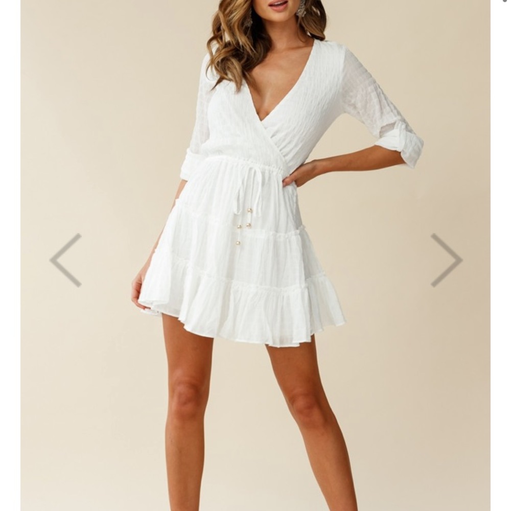 Bostyn Adjustable Sleeve Drawstring Waist Dress